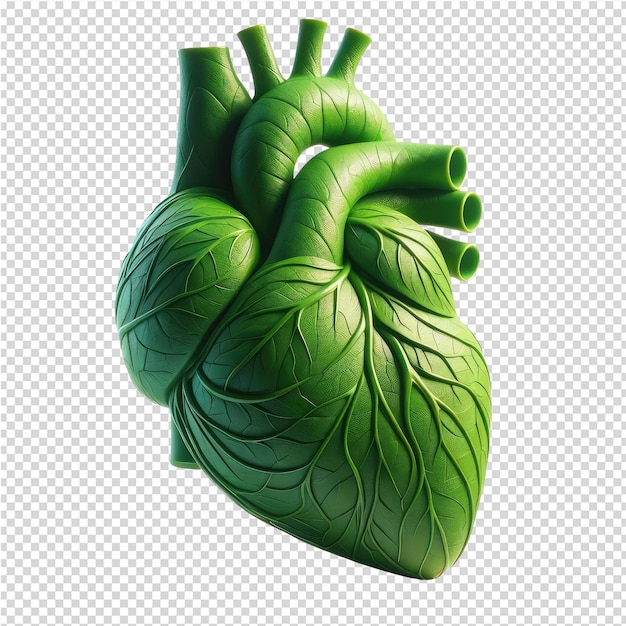 PSD a green heart with a hand in the middle