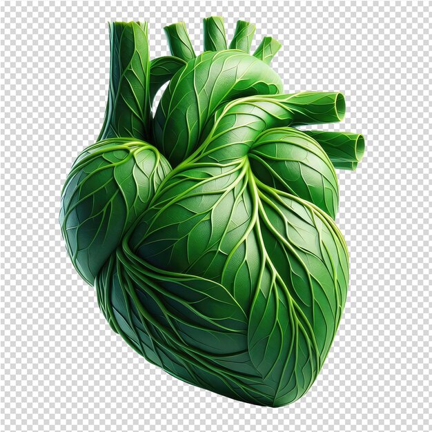 A green heart with a heart shape on it