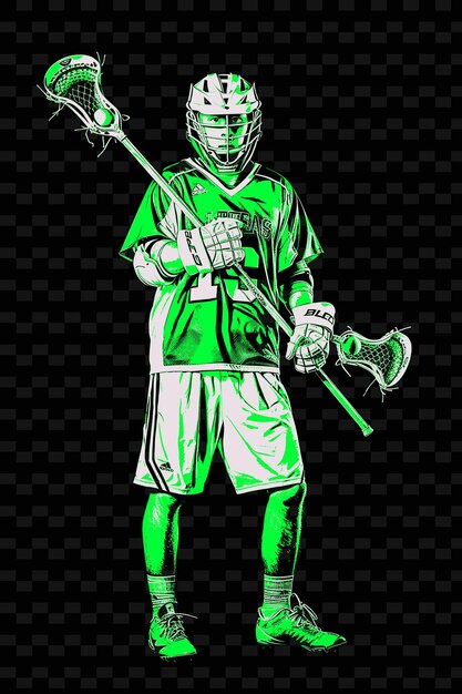 PSD a green hockey player with a green uniform and the word ice on the front