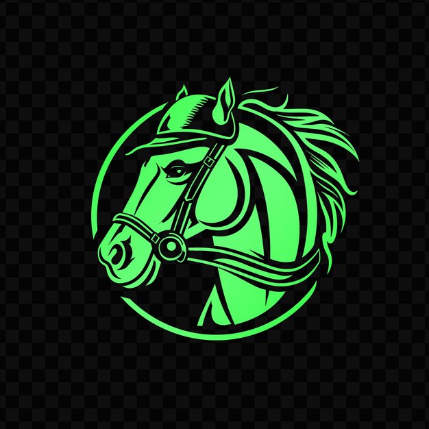 PSD green horse head with a green background free vector