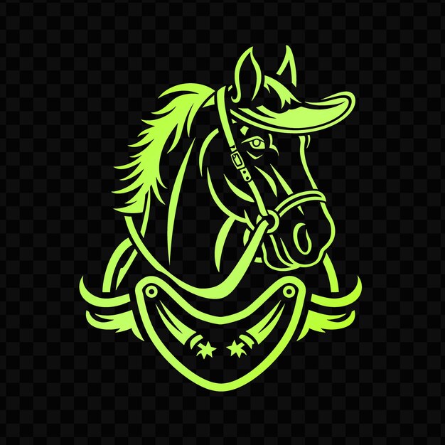 PSD a green horse with a green mane is shown on a black background