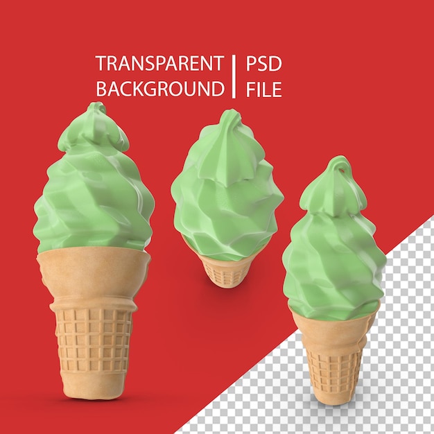 PSD green ice cream one png