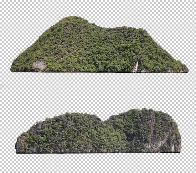 PSD green island set isolated