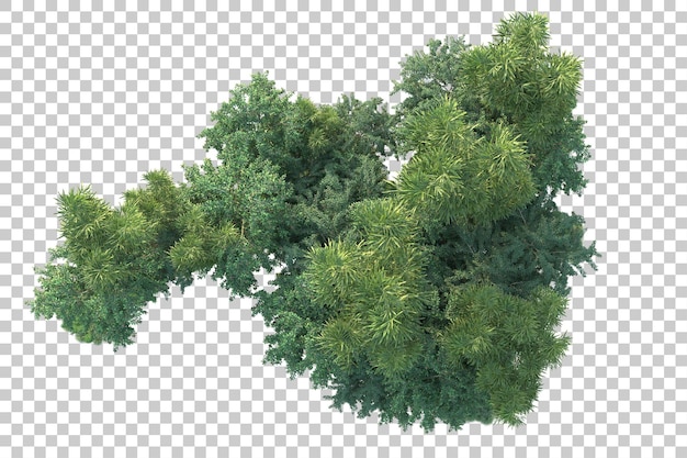 PSD Зеленый ландшафт, изолированный на прозрачном фоне 3d-илюстрация
