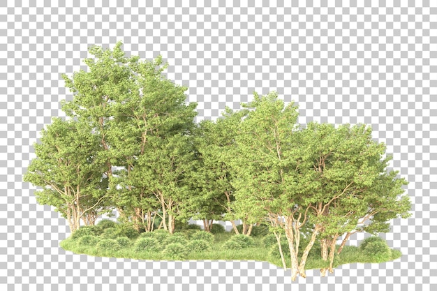 PSD 투명 한 배경 3d 렌더링 그림에 고립 된 녹색 풍경
