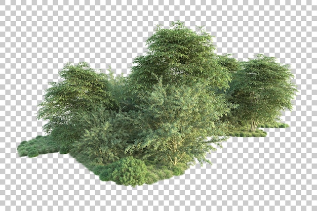 투명 한 배경 3d 렌더링 그림에 고립 된 녹색 풍경