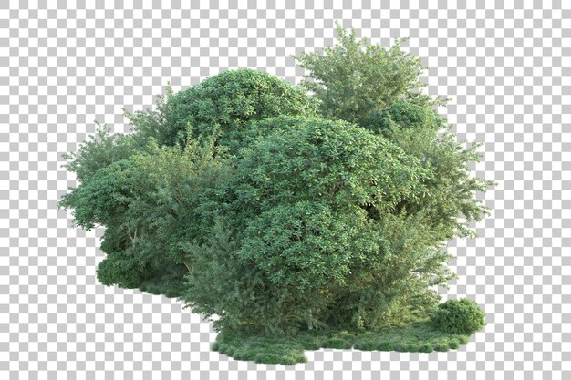 투명 한 배경 3d 렌더링 그림에 고립 된 녹색 풍경