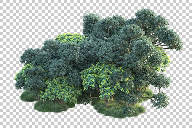 green landscape isolated on transparent background 3d rendering illustration