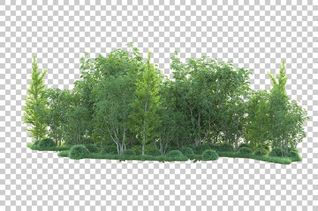 투명 한 배경 3d 렌더링 그림에 고립 된 녹색 풍경
