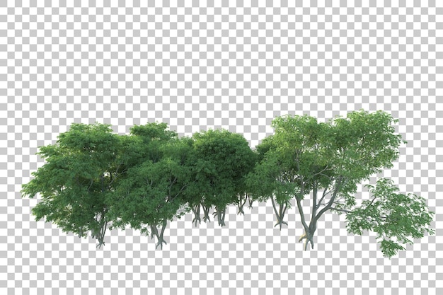 투명 한 배경 3d 렌더링 그림에 고립 된 녹색 풍경