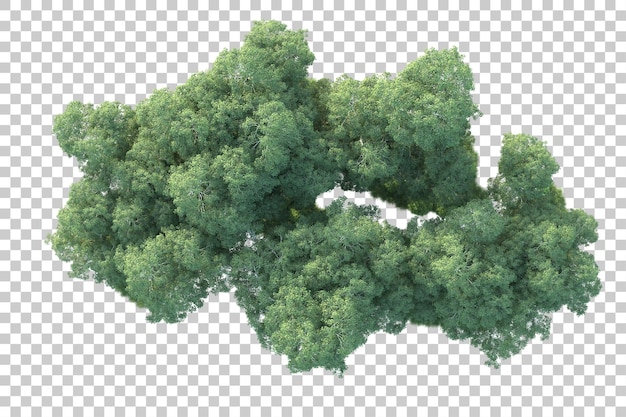 Paesaggio verde isolato su sfondo trasparente illustrazione del rendering 3d
