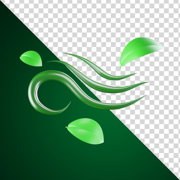 PSD green leaf design on a green background