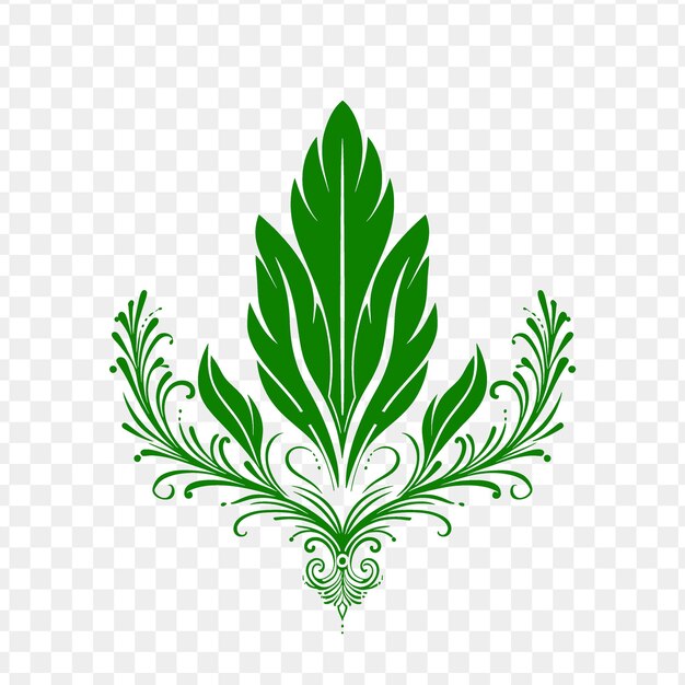 PSD green leaf on a transparent background