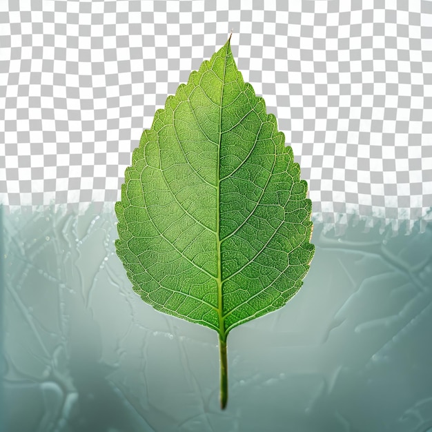 PSD a green leaf with a white background and the image of a leaf that is made by a photo of a leaf