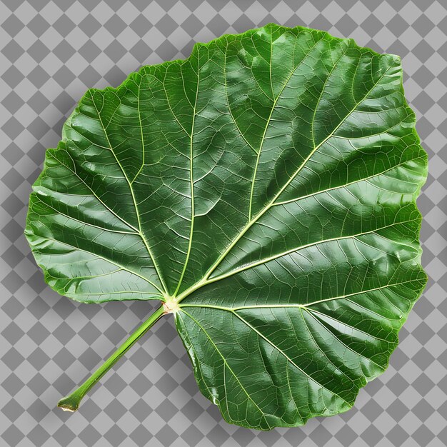 PSD a green leaf with the word  hibiscus  on it