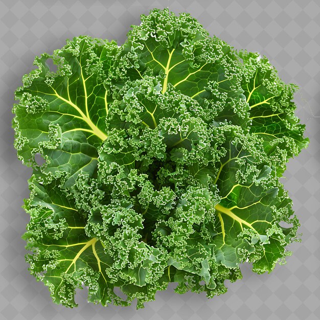 PSD a green leafy vegetable is shown on a gray background