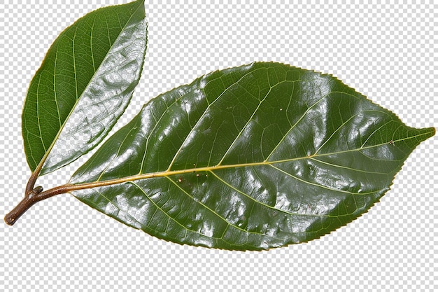 Green leaves on transparent background