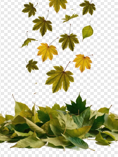 Green leaves on a transparent background