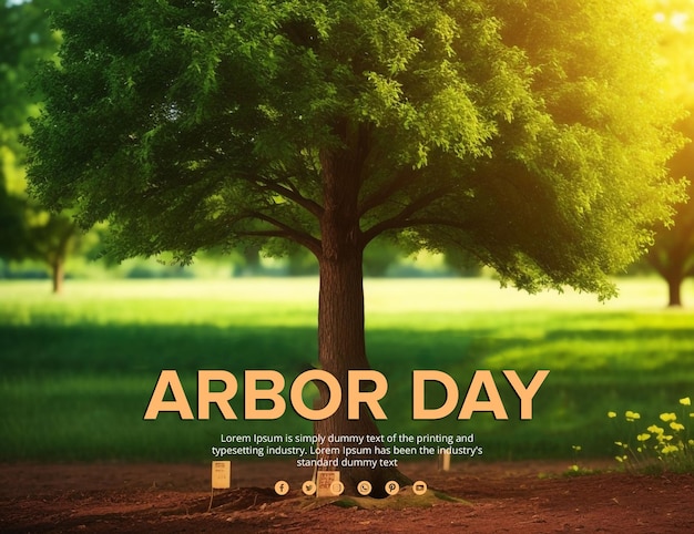 Green legacy arbor day psd banner design