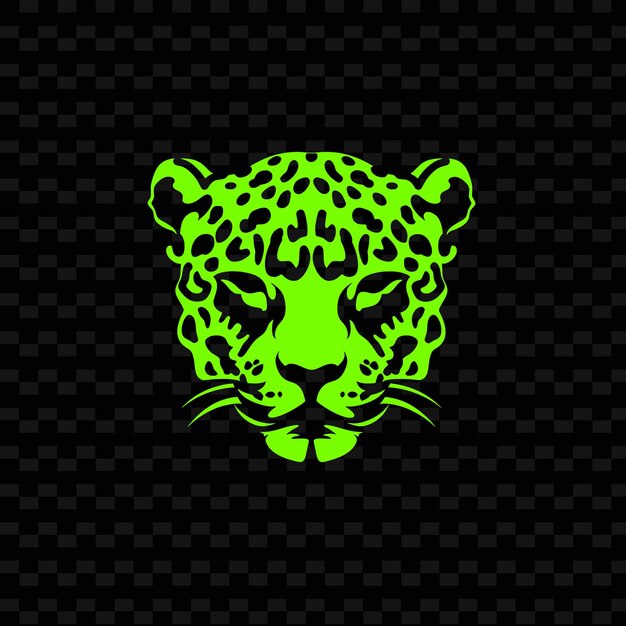 PSD a green leopard with a green background with a black background