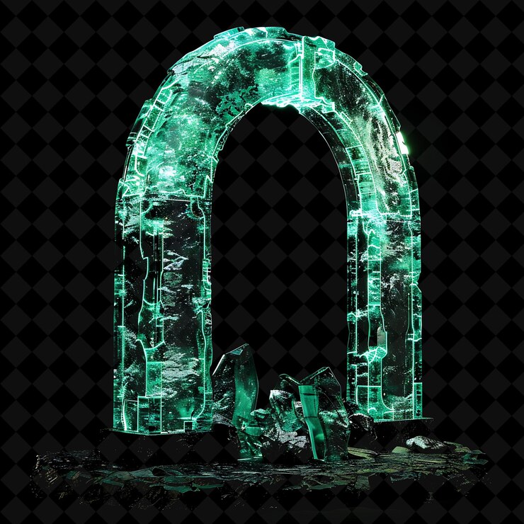 PSD a green letter e that is covered in ice