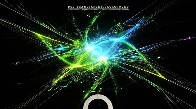 PSD a green light is shown on transparent background