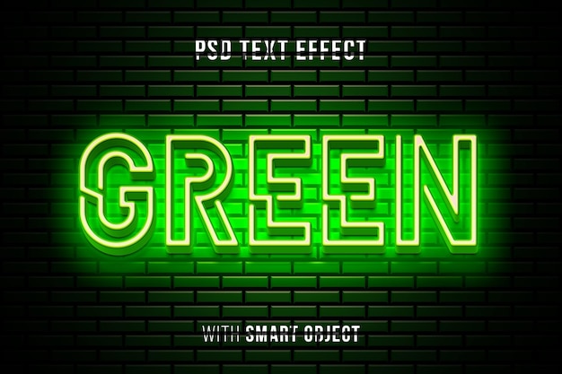 Текстовый эффект зеленого света