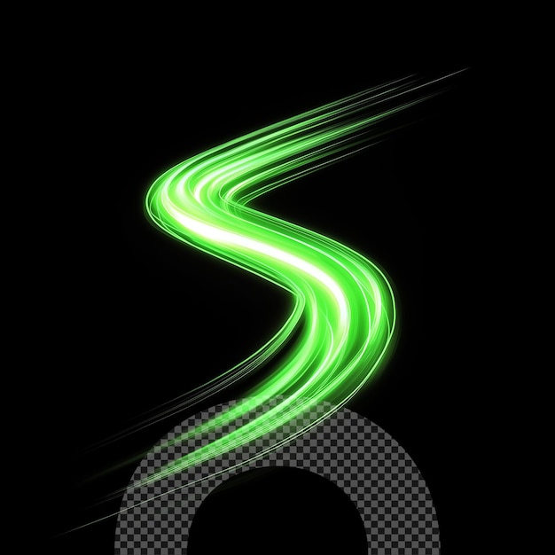 a green light with a swirl of light on it