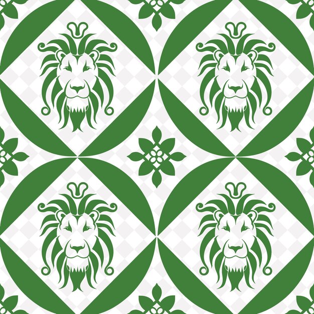 PSD a green lion head with a lion head on a green background