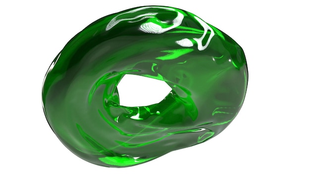 PSD green liquid deformed plastic ring shape