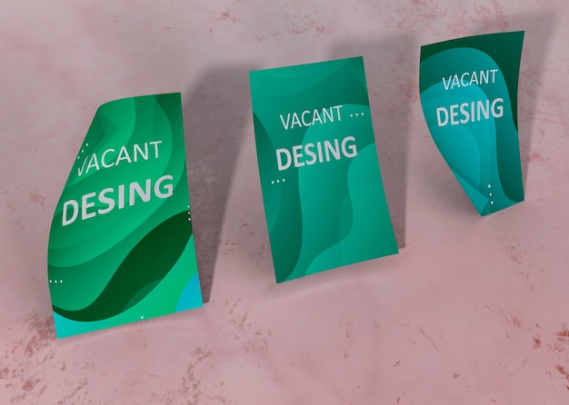 Green liquid watercolour effect brand company business mock-up paper