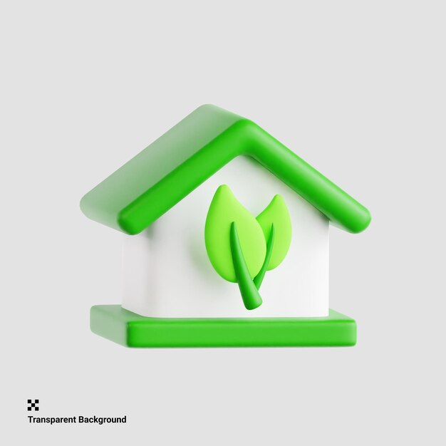 PSD green living 3d icon illustration for earth day