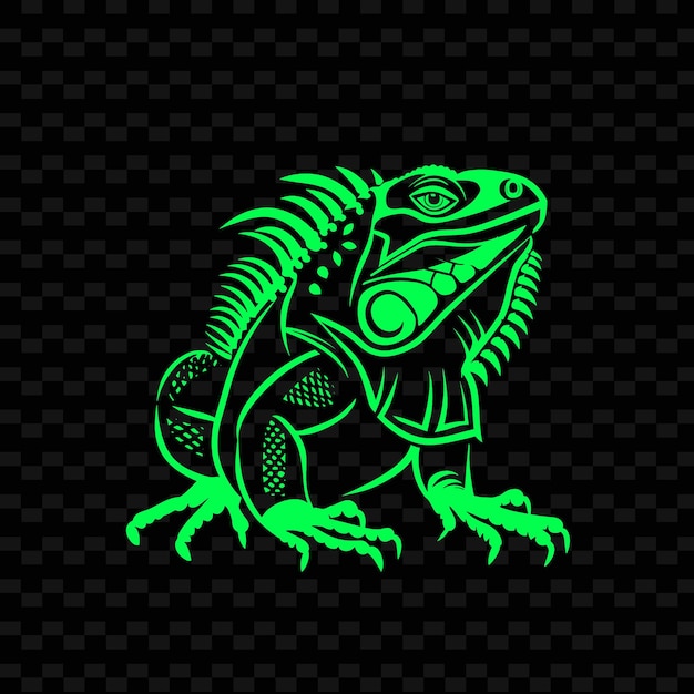 Green lizard with a green background free vector