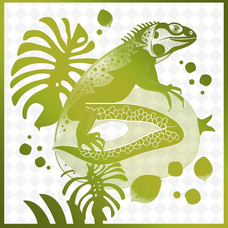 PSD a green lizard with a green background with a green lizard on it