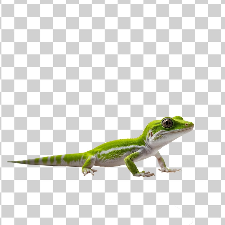 PSD a green lizard with a white background that says lizard on it
