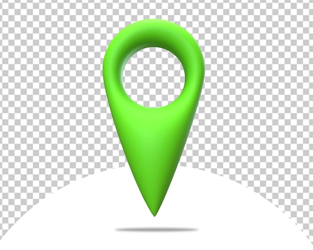 PSD green location pin icon 3d