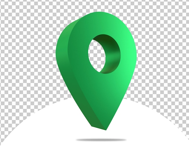 Green location pin icon 3d