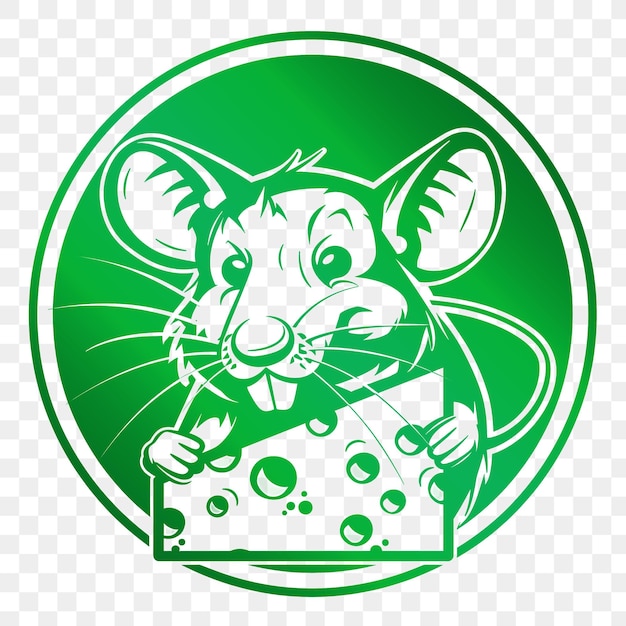 A green logo with a cheetah on it and a cheese in the middle