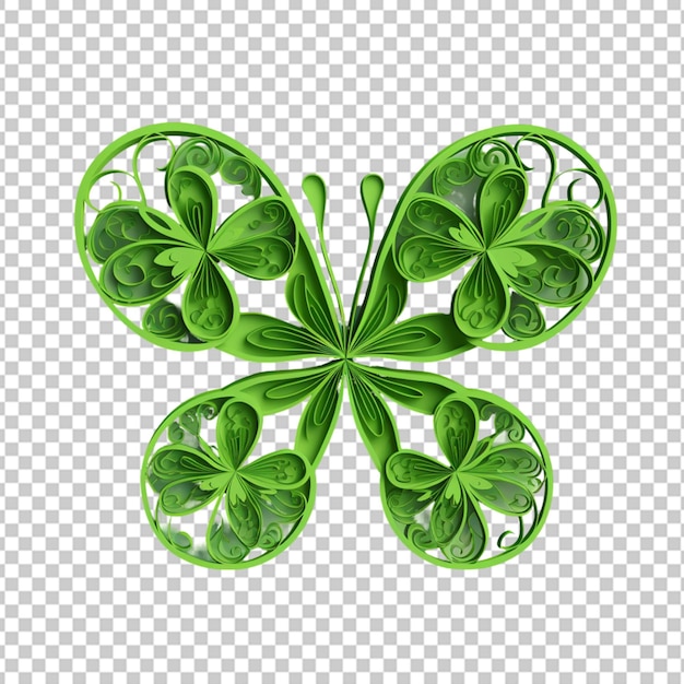 PSD green lucky clover with four leafs