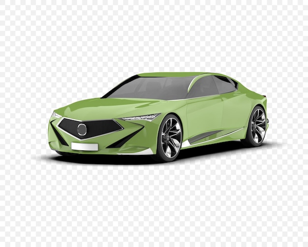 現代的なデザインの緑色の豪華車