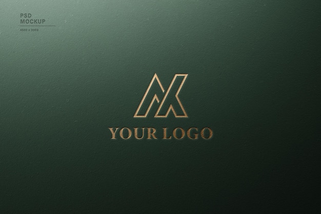 green luxury gold logo mocku