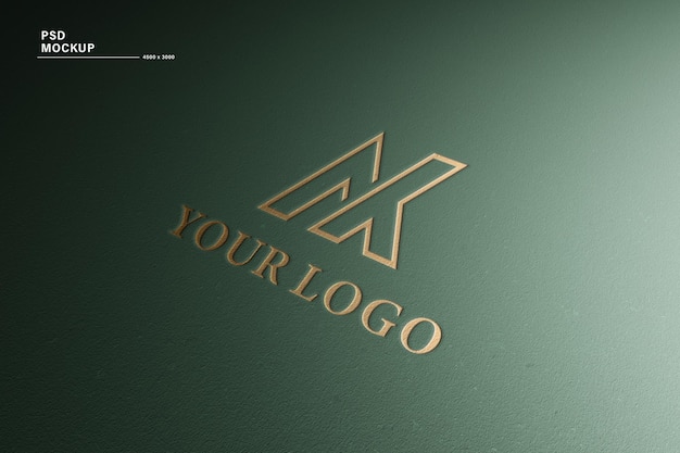 green luxury gold logo mockup