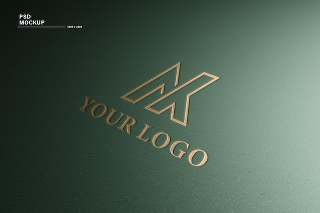 Green luxury gold logo mockup