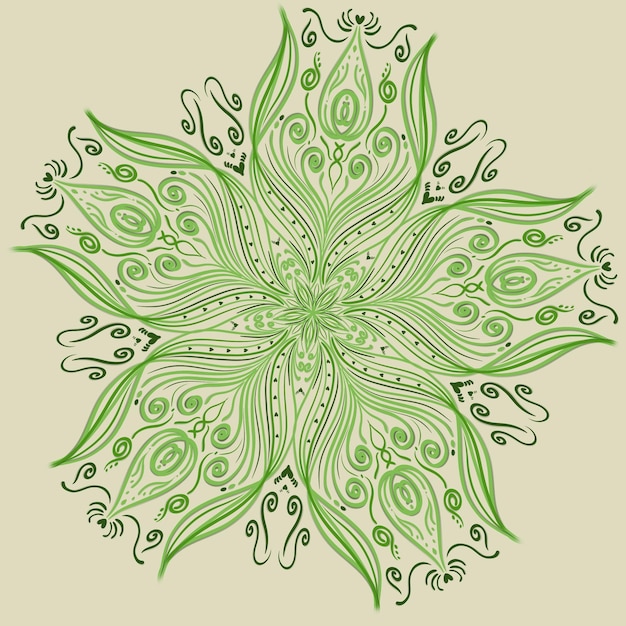 Green mandala pattern