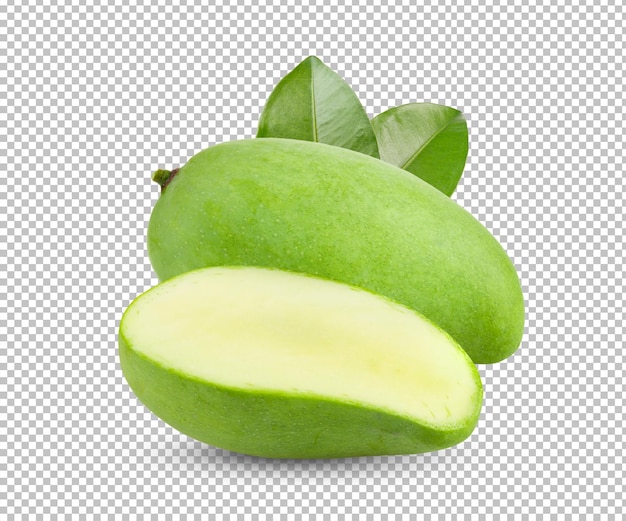 Зеленое манго изолировано на альфа-слое