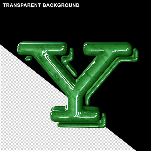 PSD green marble capital letter y