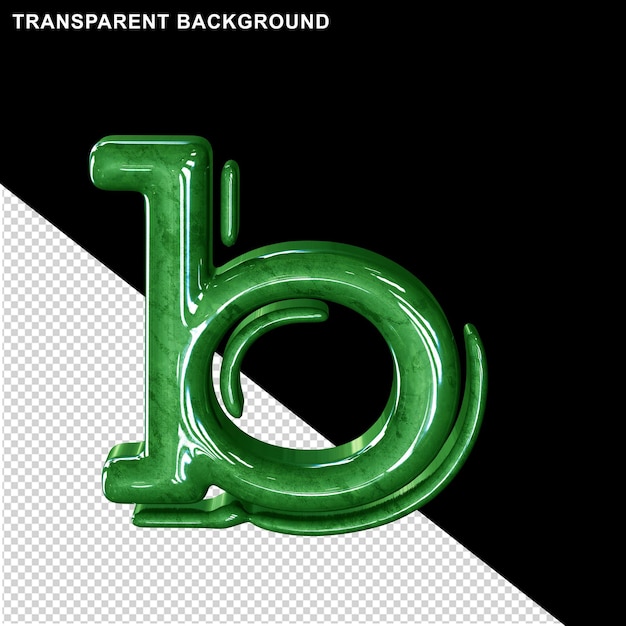 Green marble letter b