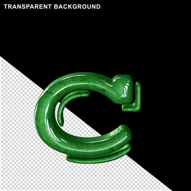 Green marble letter c