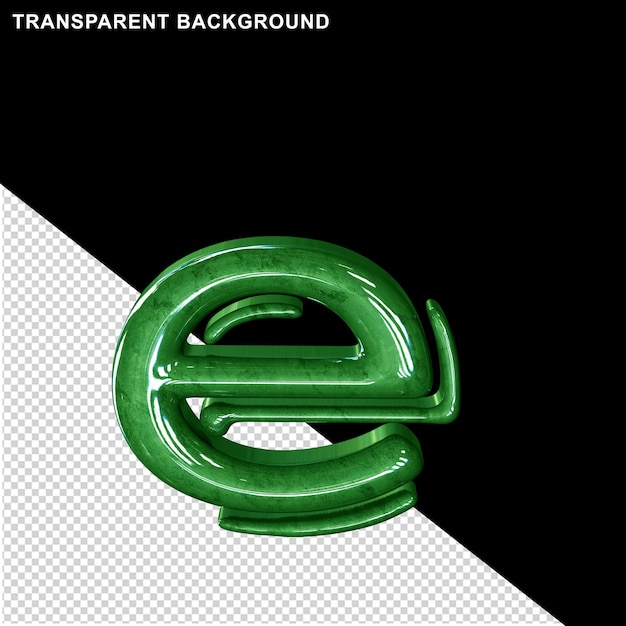 PSD green marble letter e