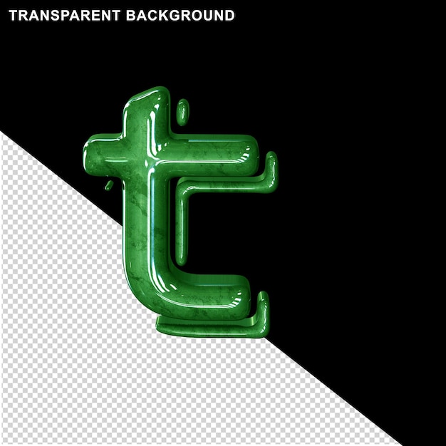 PSD green marble letter t